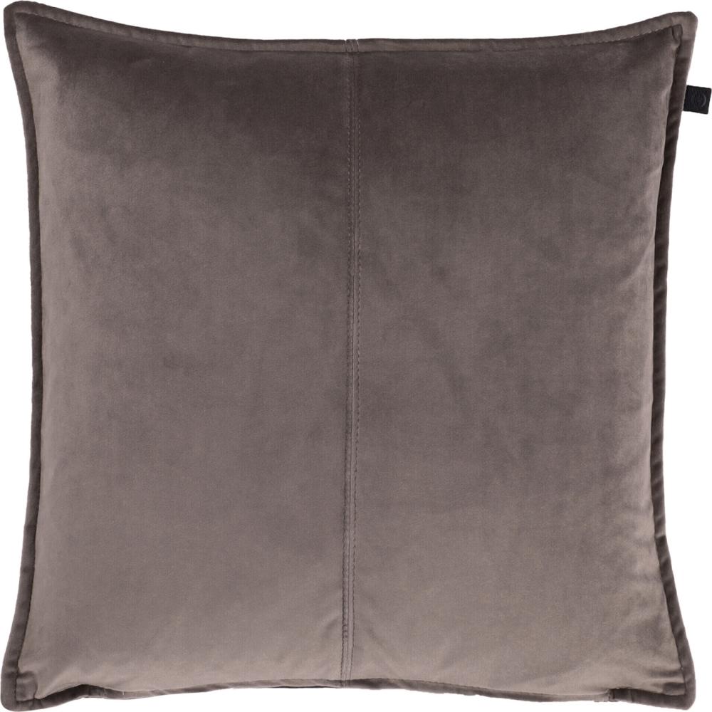 Overseas Middlestitch Samtkissen, 100% Polyester in Taupe, 45 x 45 cm Bild 1