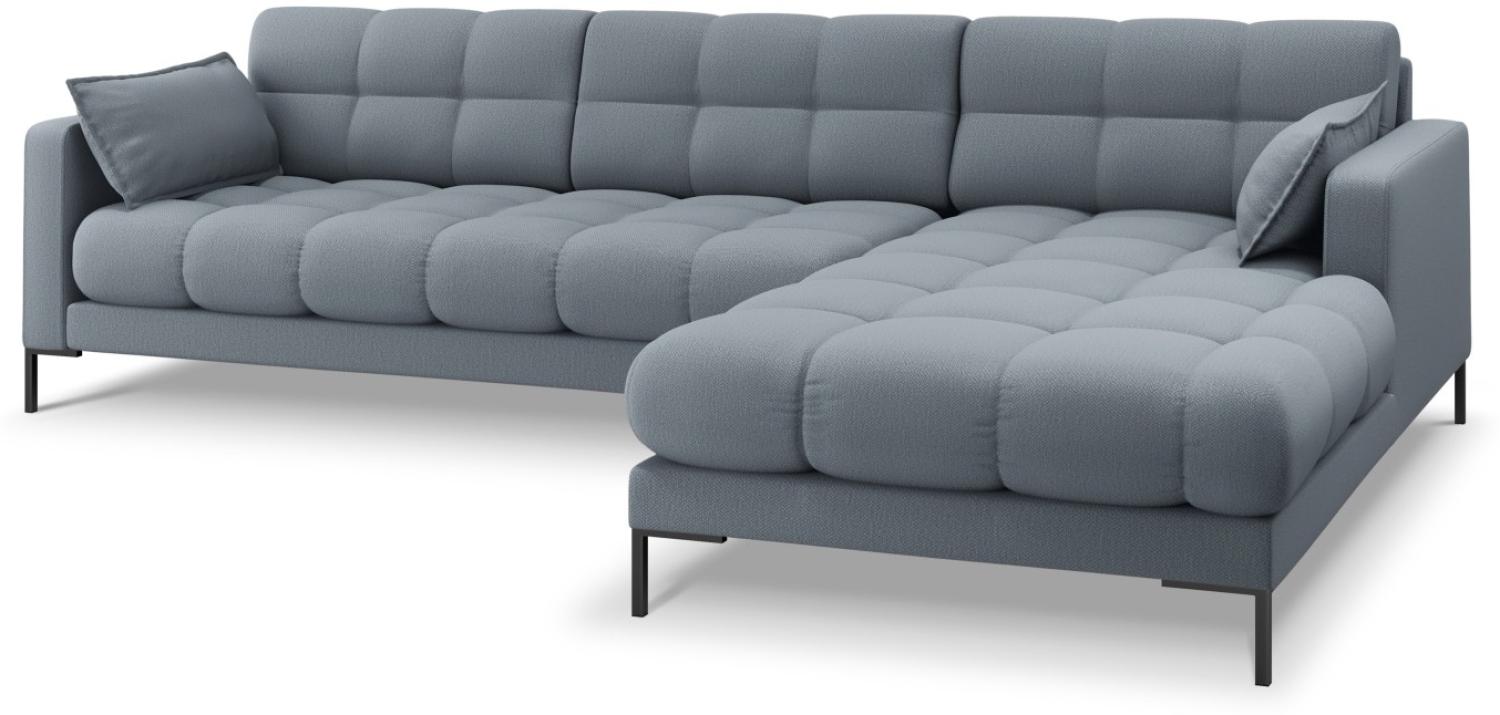 Micadoni 5-Sitzer Ecke rechts Sofa Mamaia | Bezug Light Blue | Beinfarbe Black Metal Bild 1