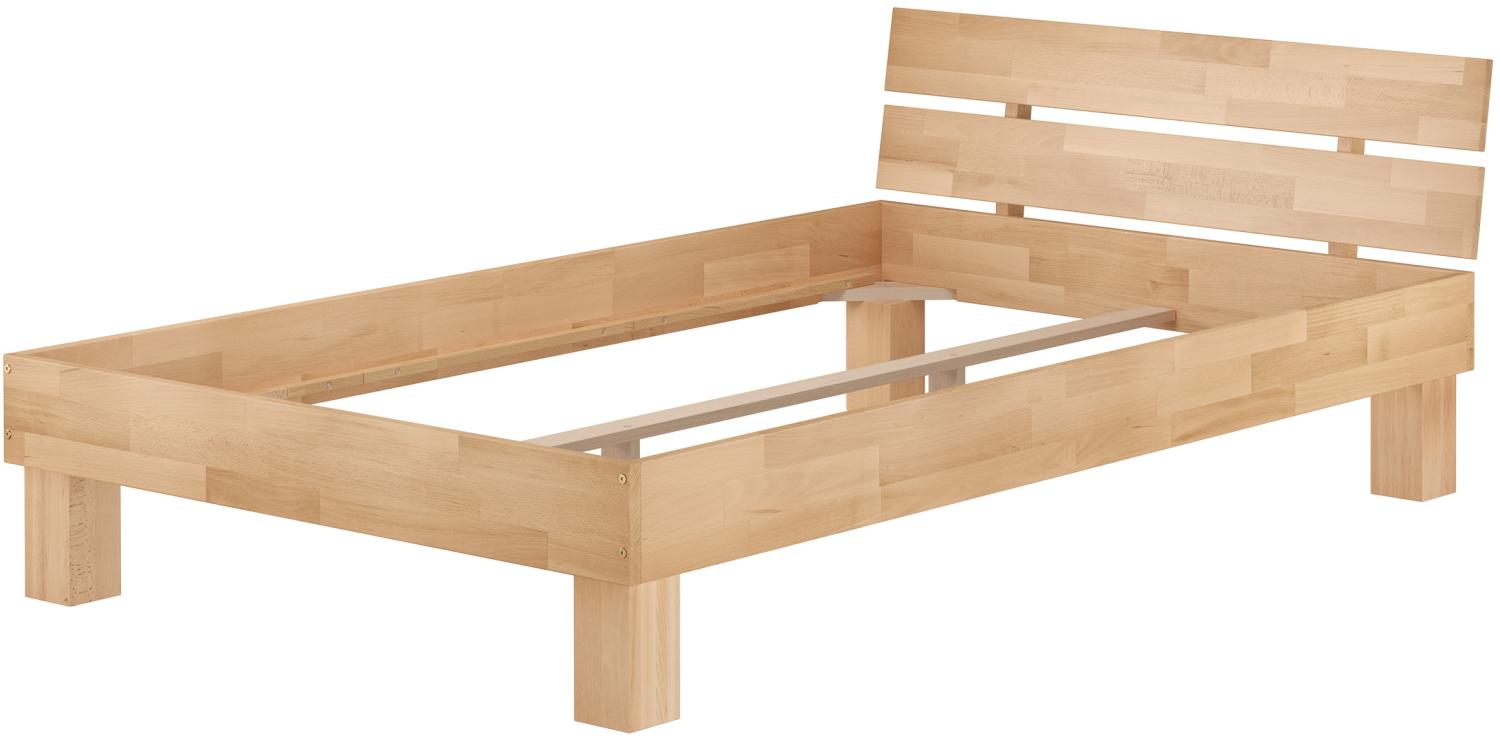 Einzelbett Buche-Bettgestell natur massiv 120x200 Futonbett Bettrahmen ohne Zubehör 60.80-12 oR Bild 1