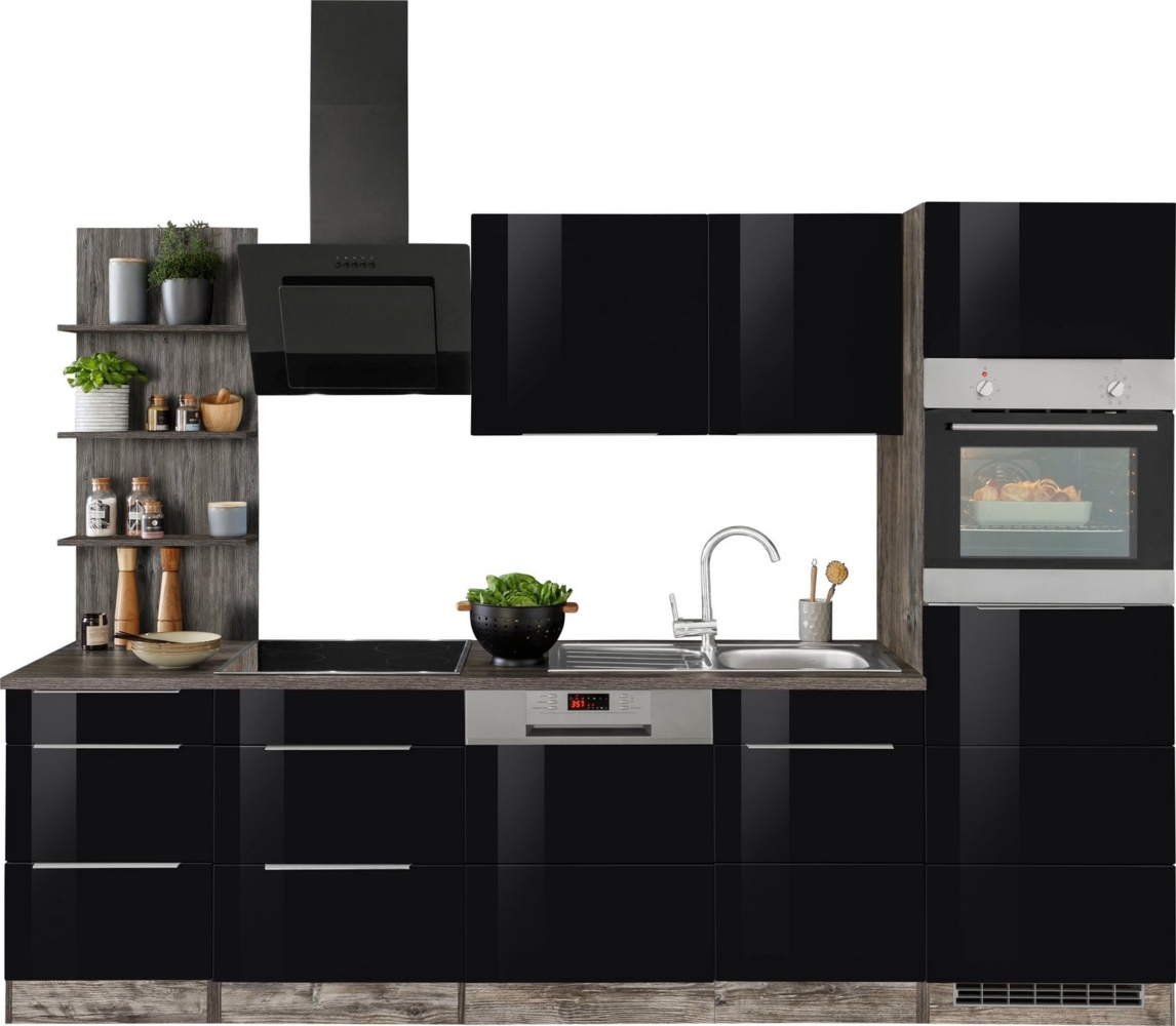 KOCHSTATION Küchenzeile KS-Brindisi Breite 280 cm, wahlweise mit E-Geräten und Induktion, mit MDF-Fronten und Regal Bild 1