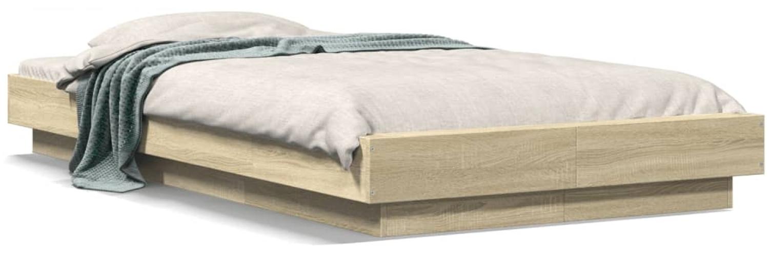 vidaXL Bettgestell mit LED Sonoma-Eiche 90x200 cm Holzwerkstoff 3281121 Bild 1