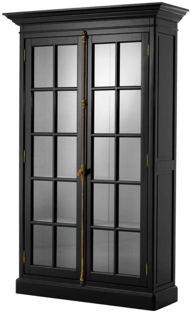 Casa Padrino Luxus Wohnzimmerschrank Schwarz 141 x 48 x H. 233 cm - Limited Edition Bild 1