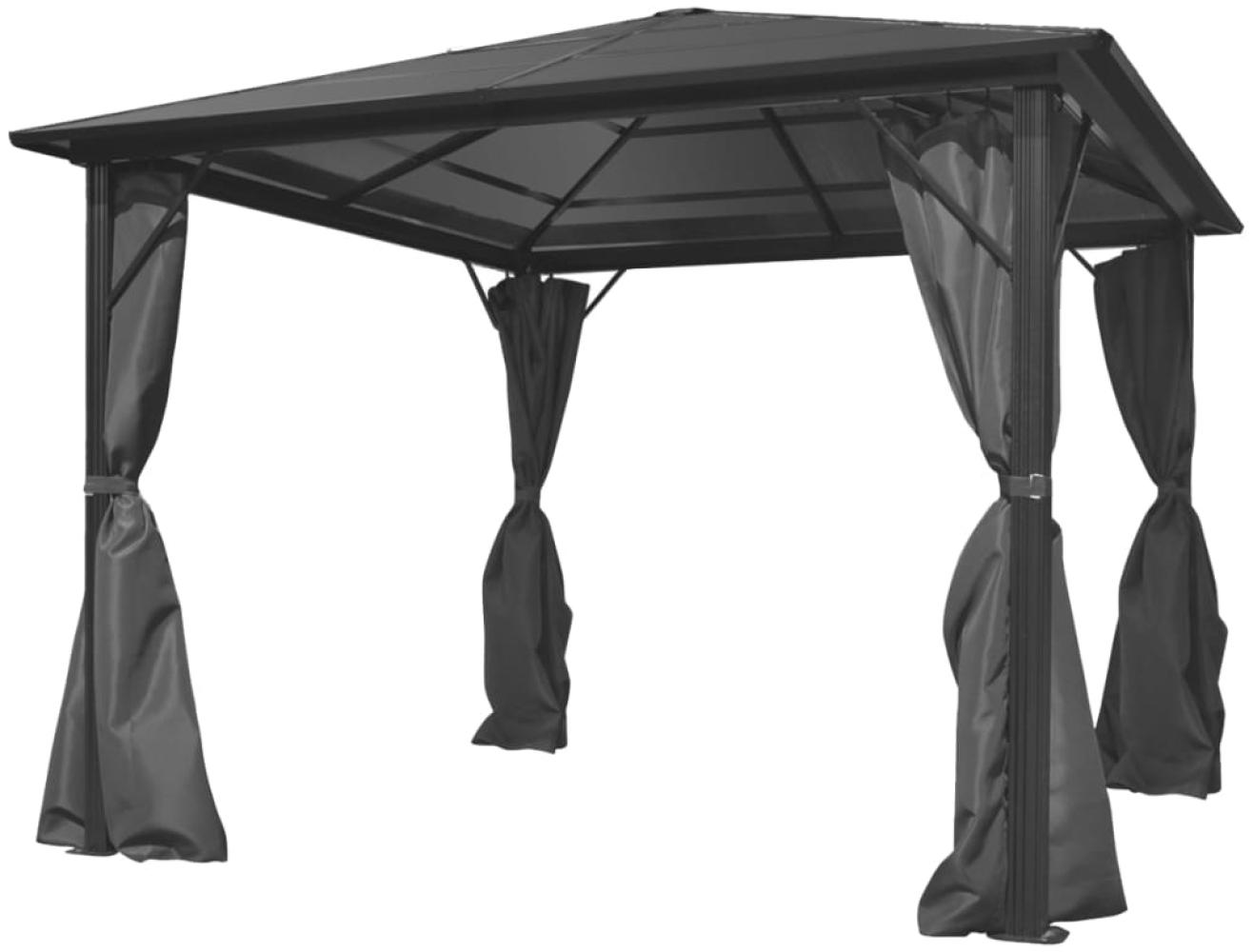 vidaXL Pavillon mit Vorhängen Anthrazit Aluminium 300 x 300 cm 44889 Bild 1