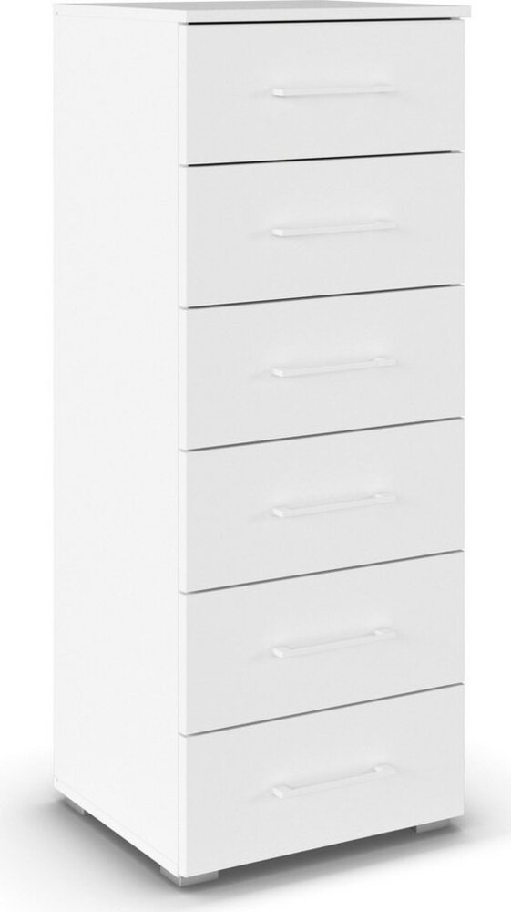 Rauch Möbel Prandon Hochkommode, Kommode, Schubladenkommode, Beistellschrank, Kommode weiß, 6 Schubkästen, Farbe Alpinweiß, Stangengriff, 47 x 119 x 42 cm Bild 1