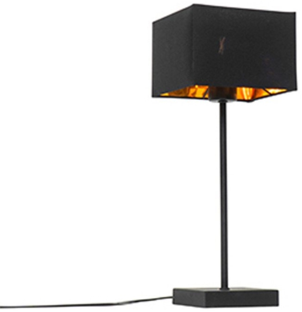 Qazqa Tischleuchte Vt, ohne Leuchtmittel, E27, Schwarz, Modern, Textil, 1-flammig Bild 1