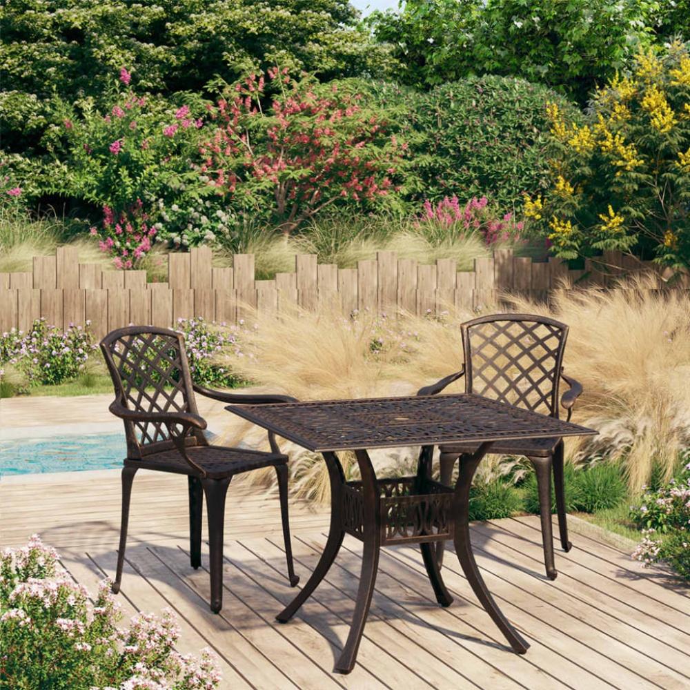 vidaXL 3-tlg. Bistro-Set Aluminiumguss Bronzen 3070586 Bild 1