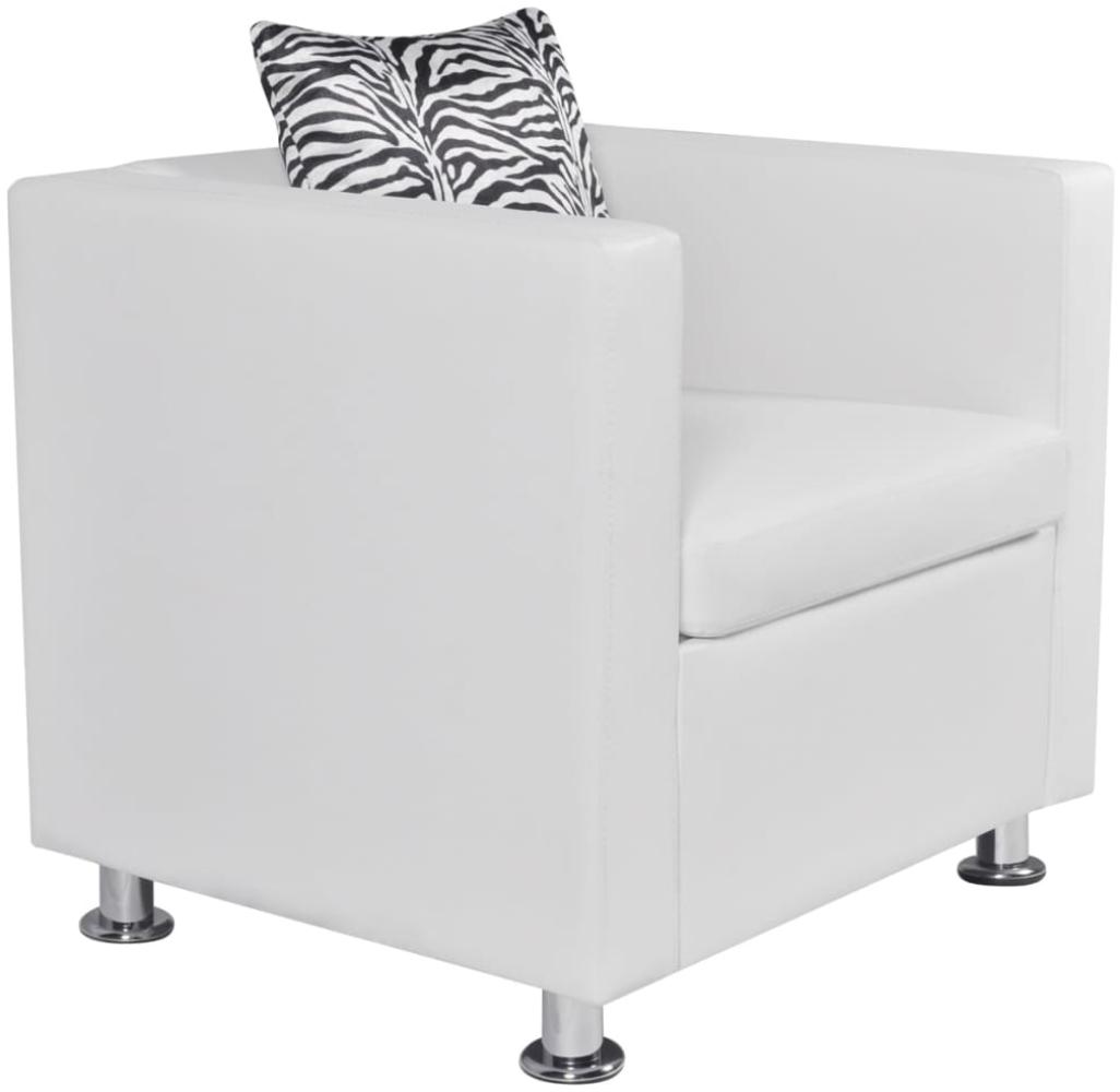 vidaXL Sessel Weiß Kunstleder [242213] Bild 1