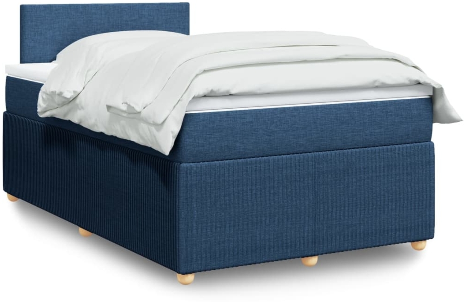 vidaXL Boxspringbett mit Matratze Blau 120x190 cm Stoff 3289694 Bild 1