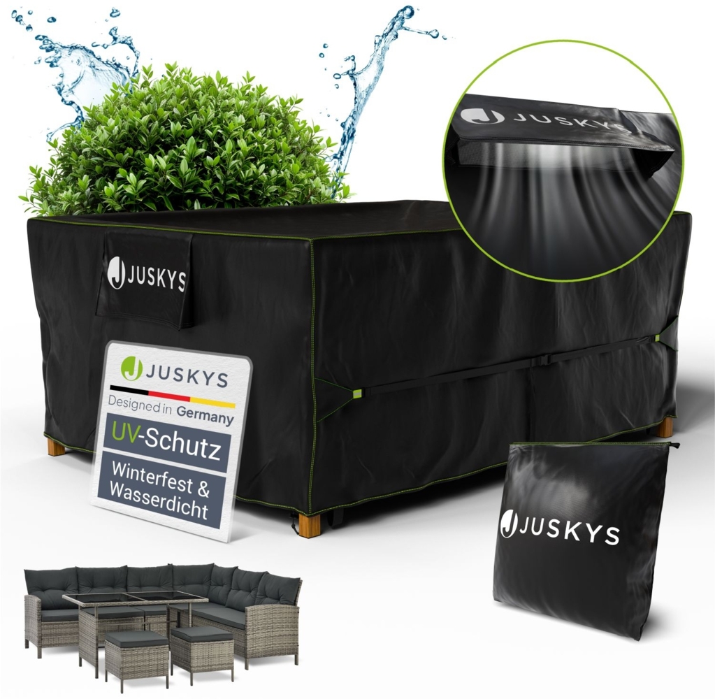 Juskys Gartenmöbel Abdeckplane CoverSafe Pro 242 x 162 x 100 cm - winterfest & wasserdicht - Schutzhülle für Gartentisch, UV-Schutz, Abdeckhaube Gartentisch Bild 1