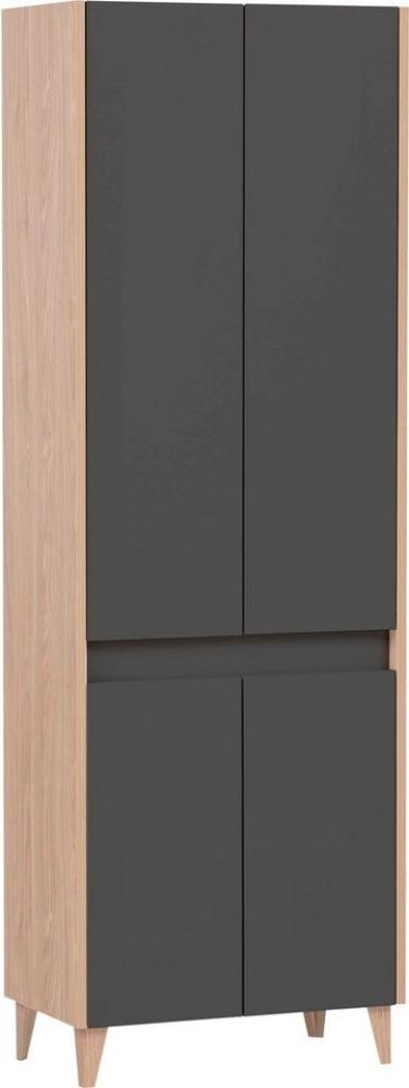 SCHILDMEYER Hochschrank Badschrank Highboard Badmöbel anthrazit 56,9x170x33 cm Bild 1