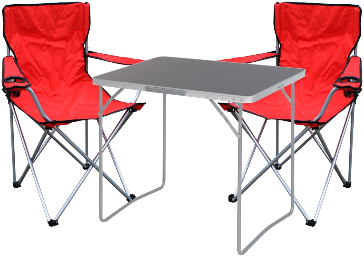 3-tlg Campingmöbel Set Campingtisch Anglerstuhl L80xB60xH68cm klappbar Bild 1