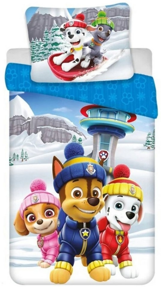 PAW PATROL Bettwäsche Paw Patrol Chase Kinder Flanell Bettwäsche Set, Flanell, 2 teilig, Deckenbezug 135/140-200 cm Kissenbezug 65x65 cm Bild 1