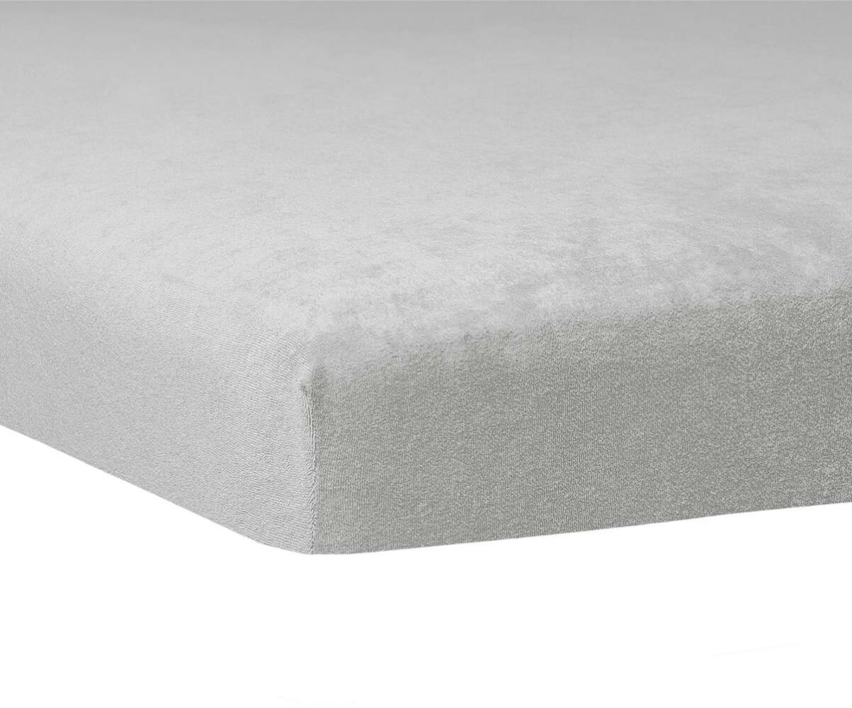 Traumschlaf Flausch Biber Topper Spannbettlaken|140x200 cm - 160x200 cm| platin Bild 1