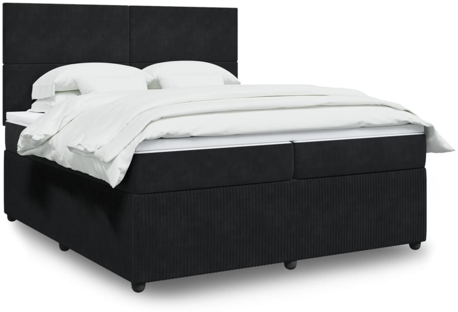 vidaXL Boxspringbett mit Matratze Schwarz 200x200 cm Samt 3292426 Bild 1