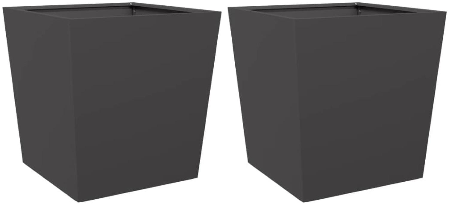 vidaXL Pflanzkübel 2 Stk. Schwarz 50x50x50 cm Stahl 851067 Bild 1