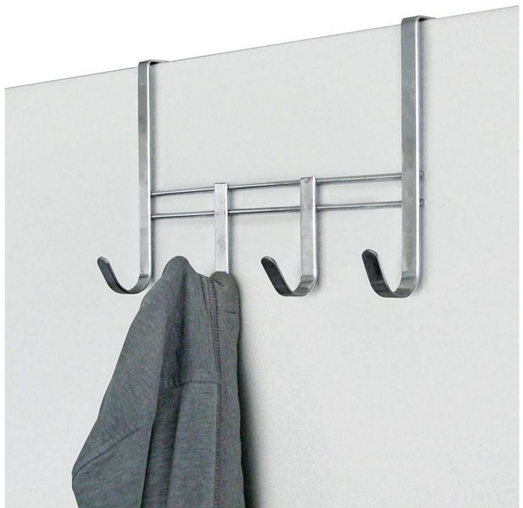 Metall Türgarderobe mit 4 Haken Garderobenleiste Kleiderhaken Türhaken Garderobe Bild 1