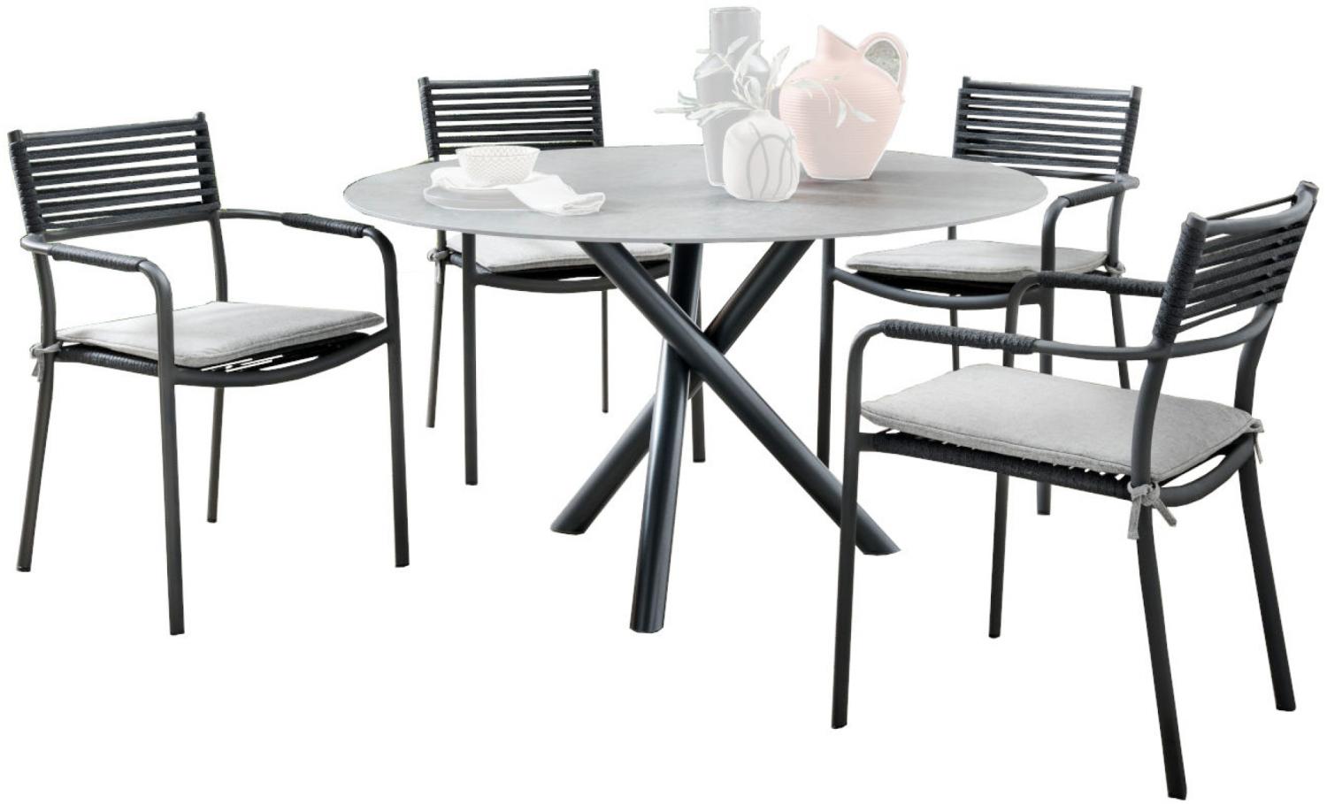 SIT Mobilia 5-tlg Sitzgruppe Tubo/Arica Edelstahl anthrazit/Aluminium Ø 120 cm Bild 1