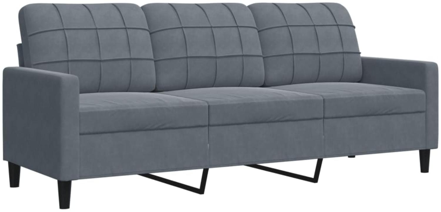 vidaXL 3-Sitzer-Sofa Dunkelgrau 180 cm Samt 4007635 Bild 1