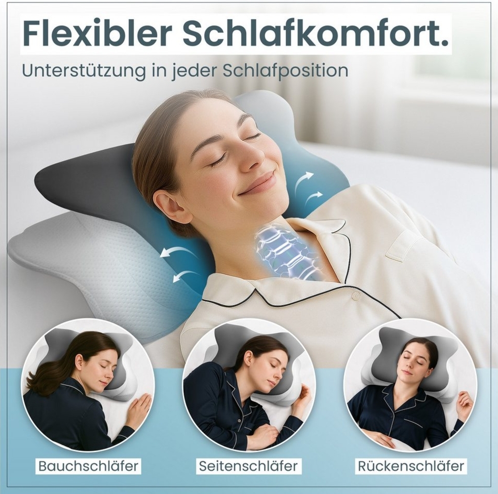 Gentle North Nackenstützkissen Orthopädisches Nackenstützkissen aus hochwertigem Memory Foam Bild 1