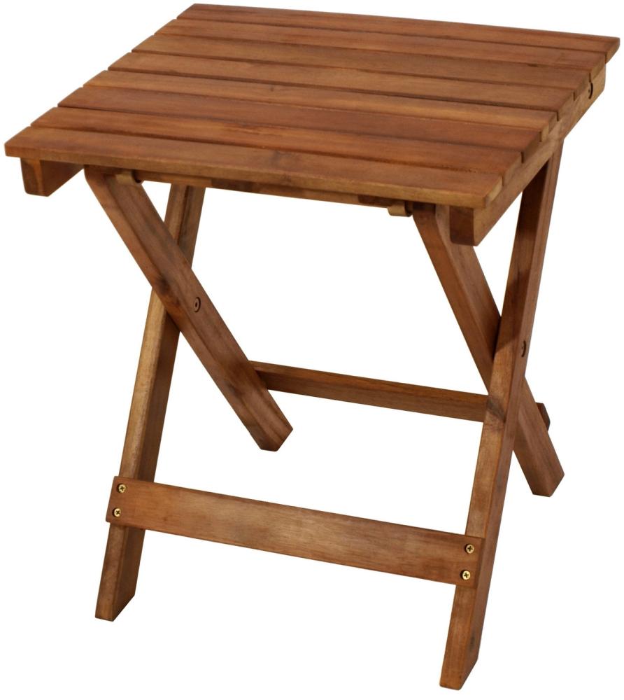 Beistelltisch Klapptisch 43x38 cm aus Akazienholz geölt Bild 1