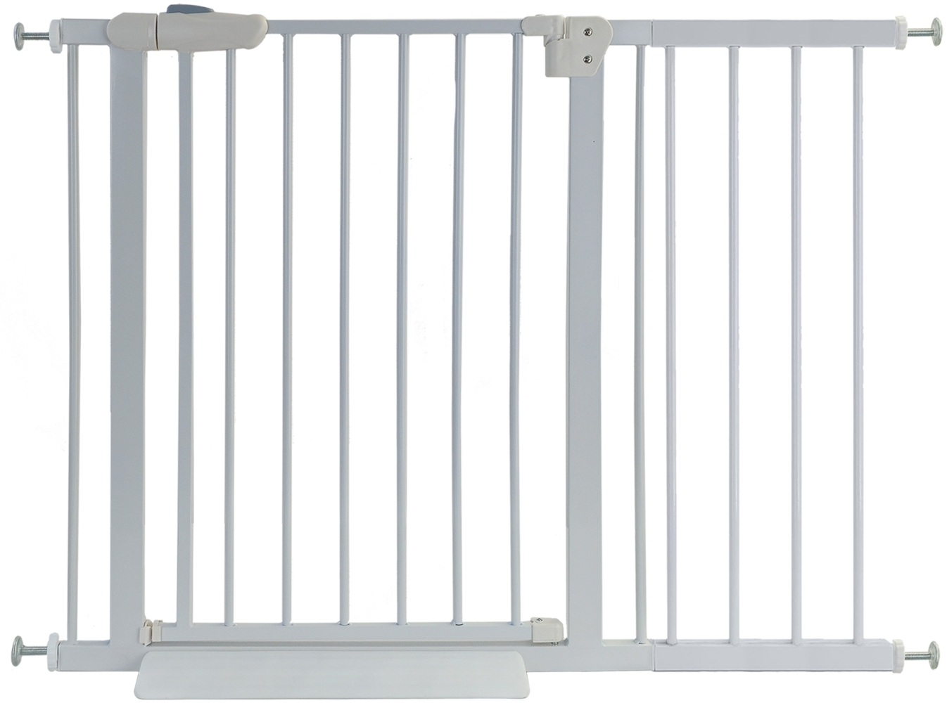Treppenschutzgitter Absperrgitter weiß ohne Bohren Auto-Close + Rampe 102-113cm Bild 1