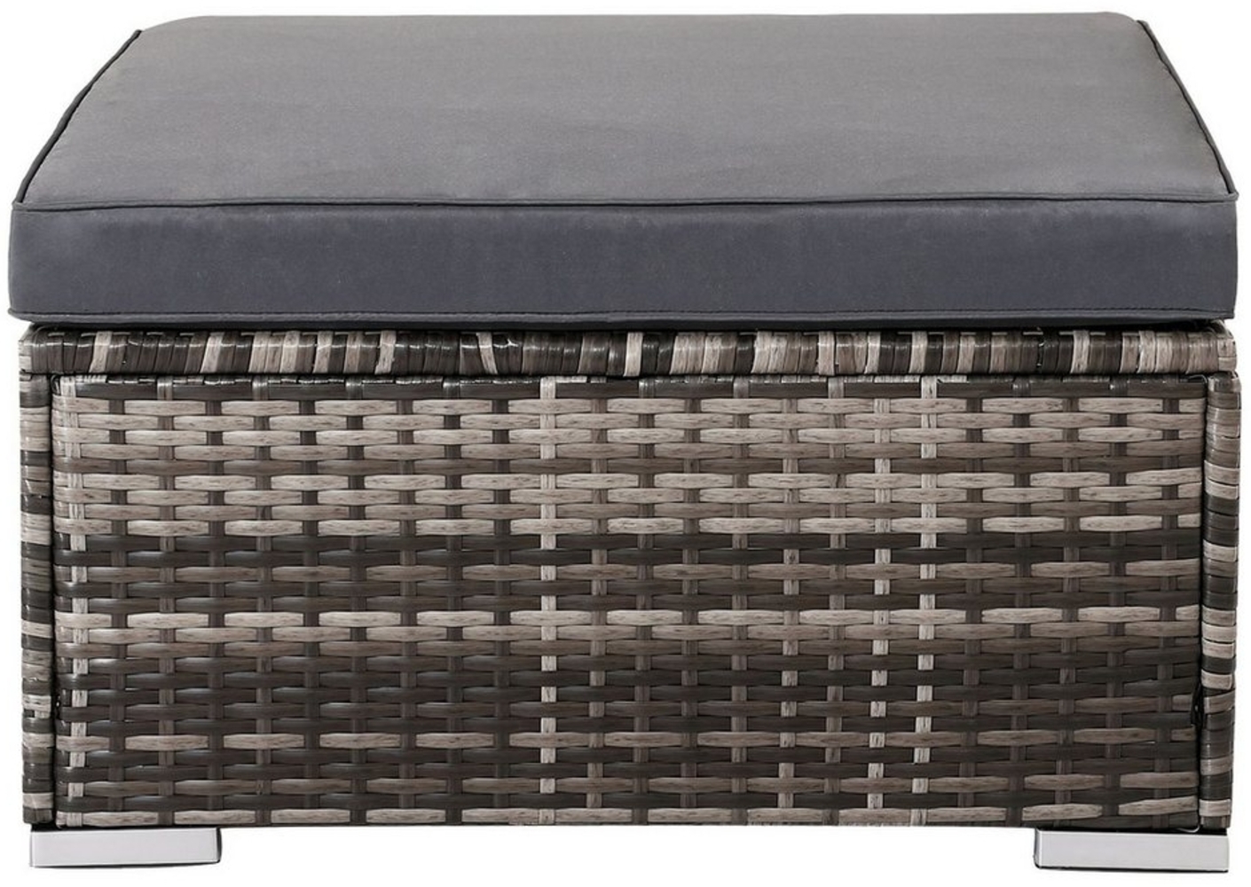Arebos Hocker Sitz, Ablage In- & Outdoor geeignet inkl. Sitzkissen Polyrattan, Leichtes, witterungsbeständiges, rostfreies Aluminiumgestell Bild 1