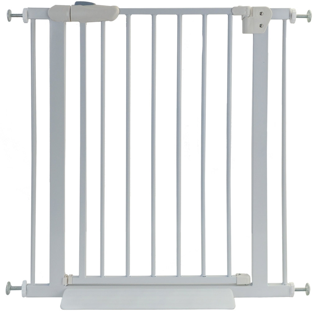 Treppenschutzgitter Absperrgitter weiß ohne Bohren Auto-Close + Rampe 74-85cm Bild 1