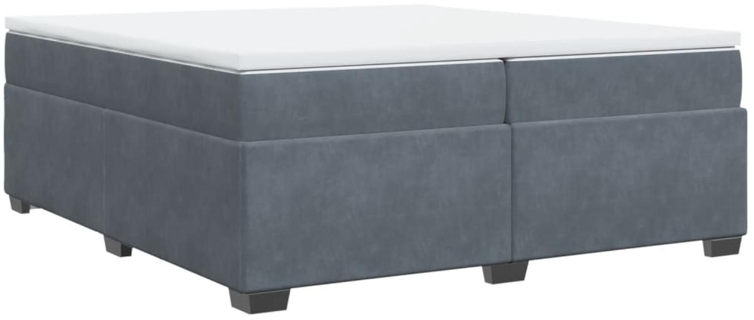 vidaXL Boxspringbett mit Matratze Dunkelgrau 200x200 cm Samt 3285306 Bild 1