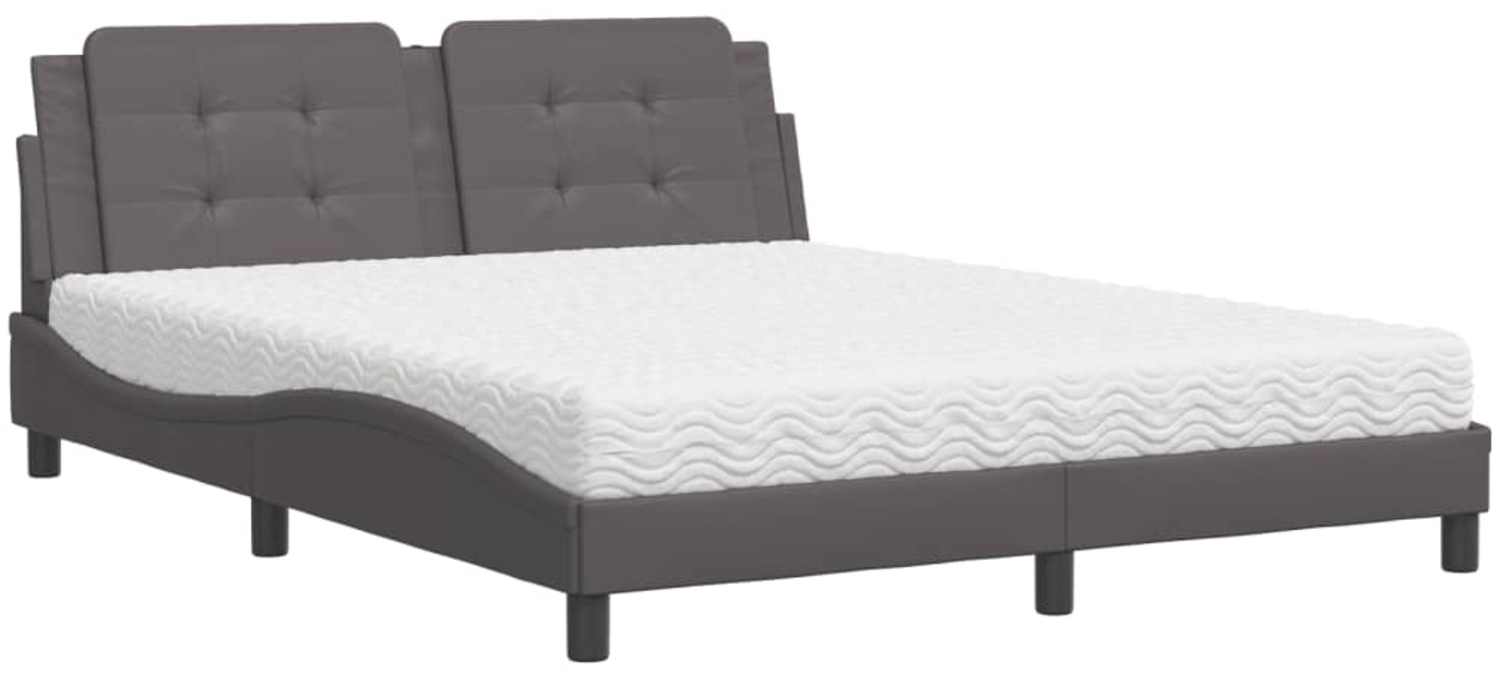 vidaXL Bett mit Matratze "Zadar" Grau 160x200 cm Kunstleder 3208876 Bild 1