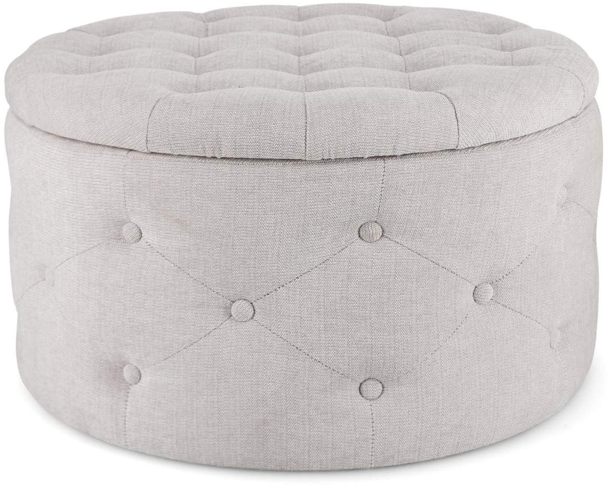 Pouf Ernestine aus Stoff, Hellgrau, 70x70x40 cm Bild 1