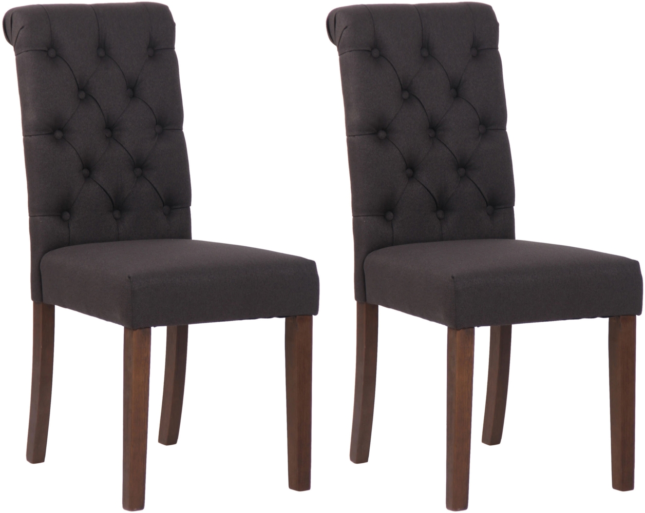 DELUKE® 2er Set Esszimmerstühle WALES Stoff - 98x45x63cm, schwarz, Holz Gestell Stühle Esszimmerstühle Stuhl Esszimmer Esstisch Stühle Küchenstuhl Bild 1