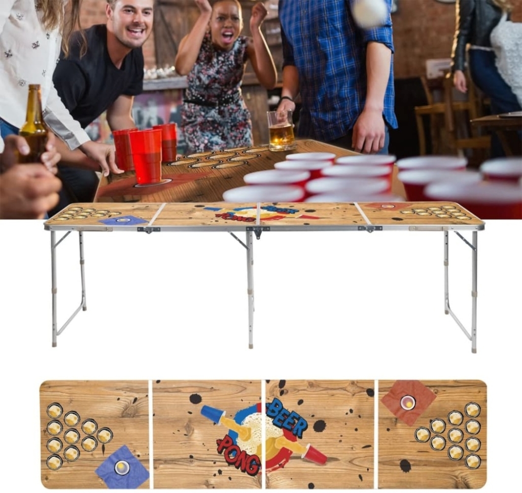 HI Beer-Pong-Klapptisch 240x60x55 cm MDF und Aluminium 445592 Bild 1