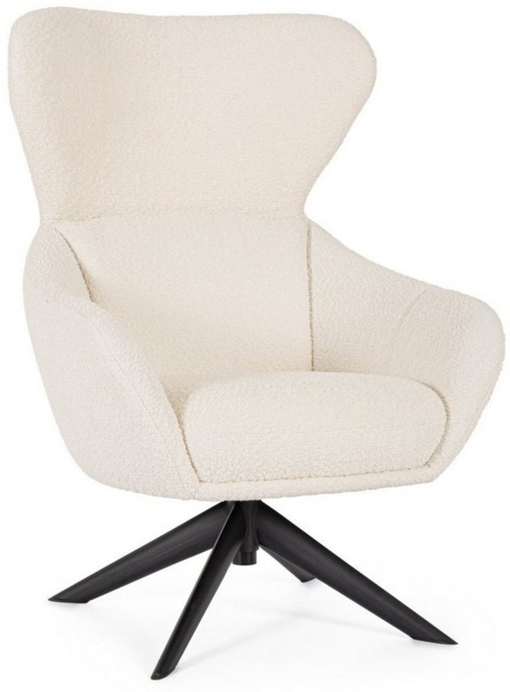 Bizzotto Drehsessel Hailey aus Stoff, Creme, Der Sessel ist drehbar Bild 1
