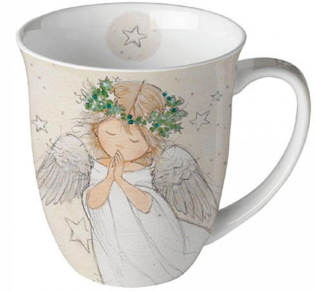 Ambiente Luxury Paper Products Becher Weihnachtsbecher- Silvester - Herbst / Winter Tee - Kaffee Tasse, Porzellan Betender Engel, Kollektion Mug Weihnachten Geschenkartikel Bild 1