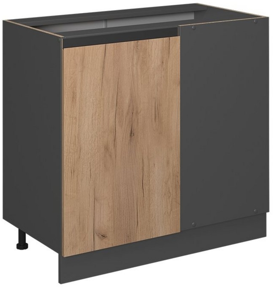 Vicco Eckunterschrank Küchenschrank Küchenmöbel R-Line J-Shape 86 cm modern (Anthrazit-Eiche) Bild 1