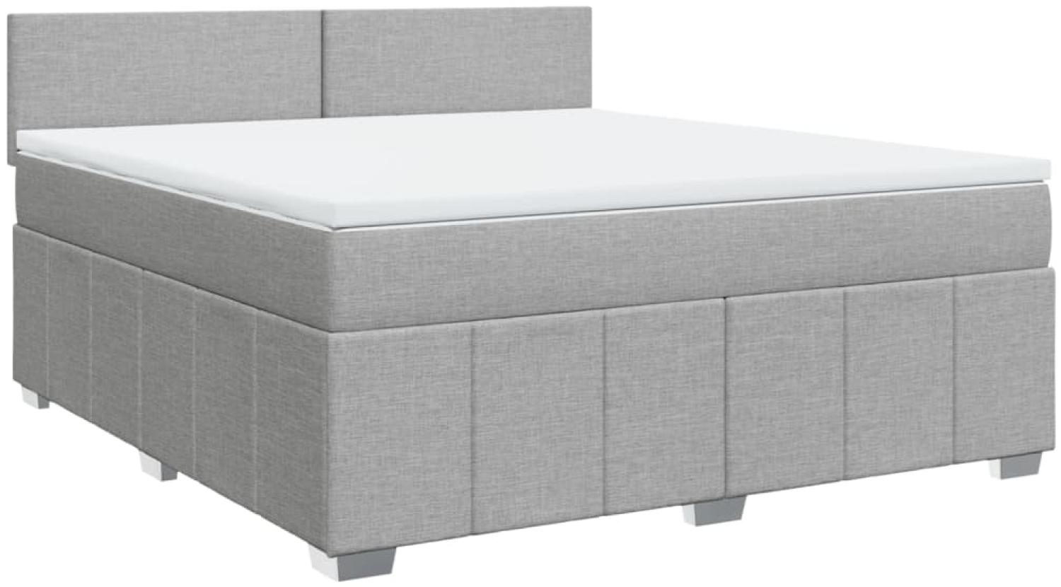 vidaXL Boxspringbett mit Matratze Hellgrau 180x200 cm Stoff 3287140 Bild 1