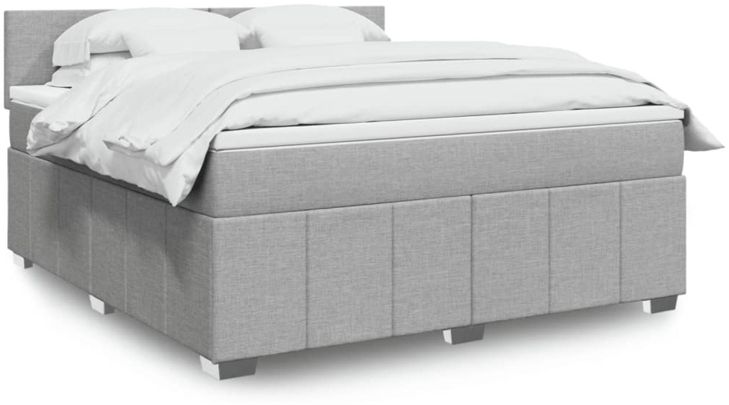 vidaXL Boxspringbett mit Matratze Hellgrau 180x200 cm Stoff 3287140 Bild 1