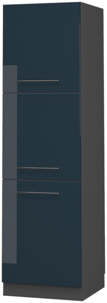 Vicco Herdschrank Fame-Line Anthrazit Dunkelblau Hochglanz 60 cm 3 Türen Bild 1