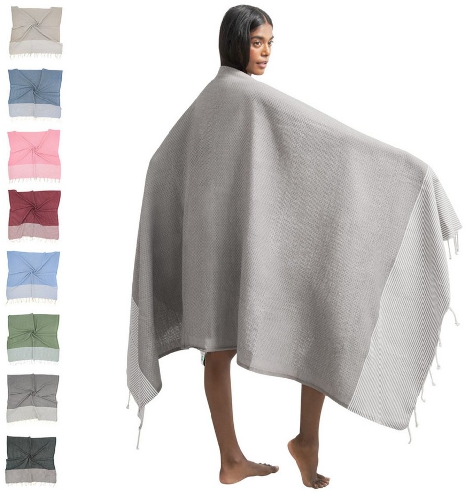 furora HOLIDAY Saunatuch Strandtuch Hamamtuch: groß 100x200 cm Saunatuch, Strandhandtuch dünn Bild 1