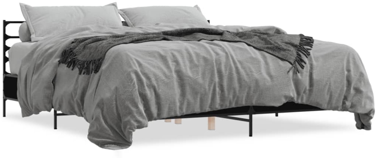vidaXL Bettgestell Schwarz 200x200 cm Holzwerkstoff und Metall 3280062 Bild 1