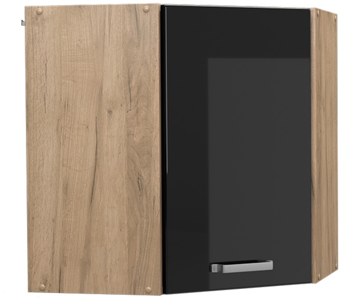 Eckhängeschrank R-Line Schwarz Hochglanz 57 cm Vicco Bild 1