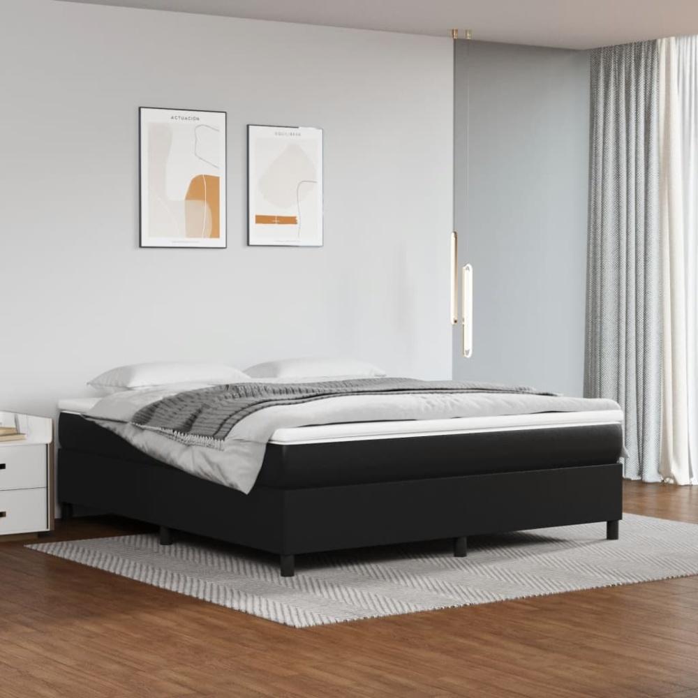 vidaXL Boxspringbett mit Matratze Schwarz 180x200 cm Kunstleder 3144620 Bild 1