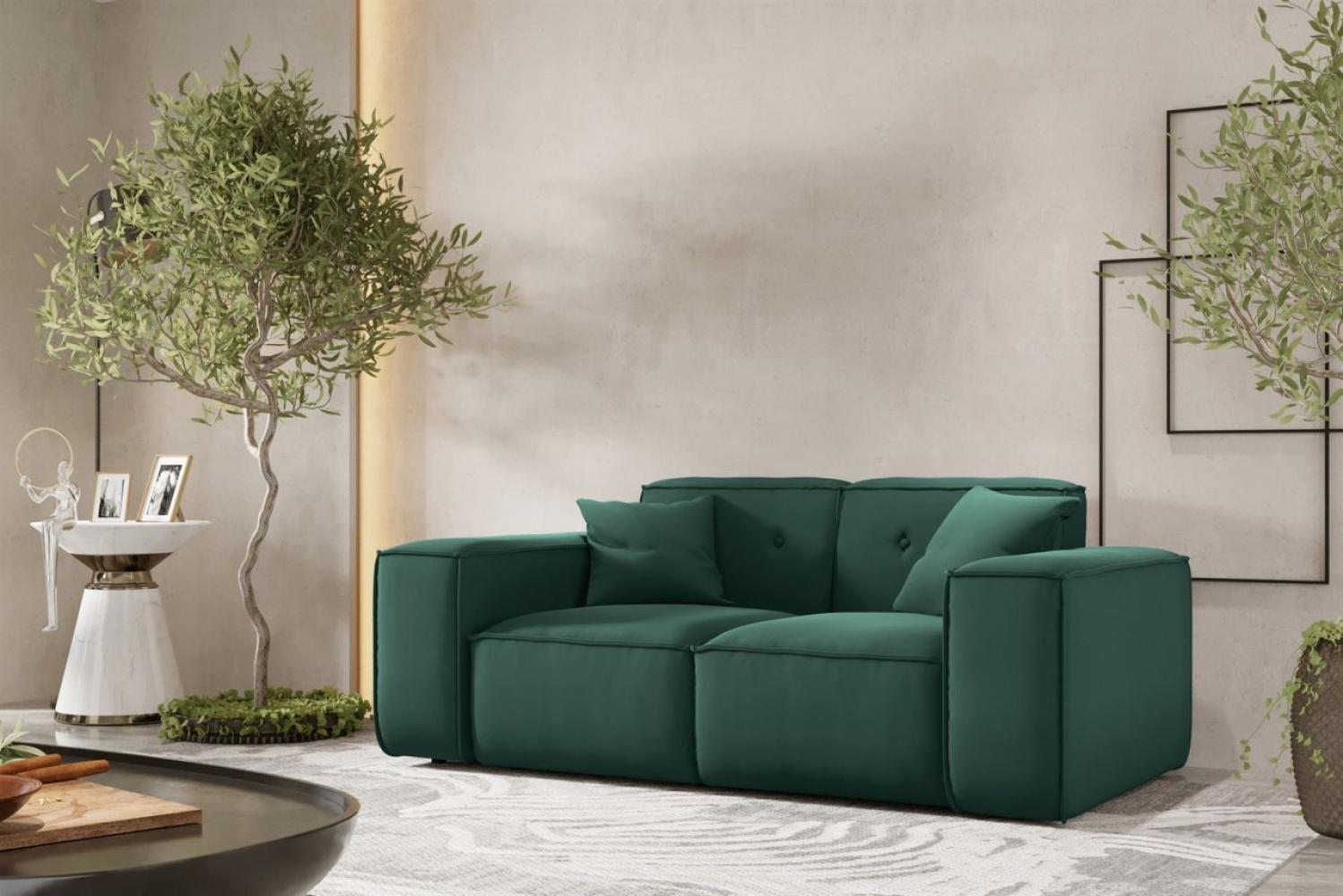 Sofa Designersofa CESINA 2-Sitzer in Stoff Opera Velvet Grün Bild 1