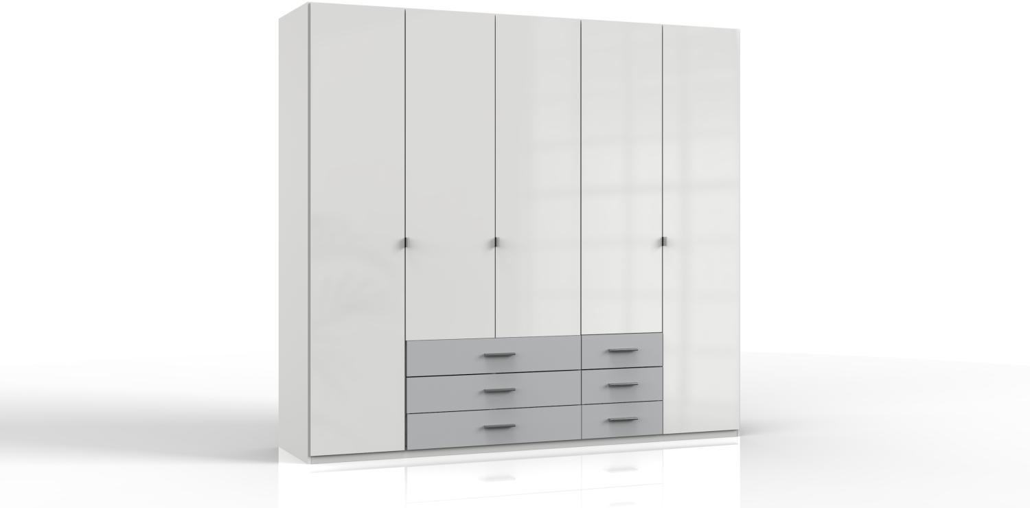 Drehtürenschrank >SUMATRA< (BxH: 225x210 cm) in LACK WEISS - 225x210 cm (BxH) Bild 1