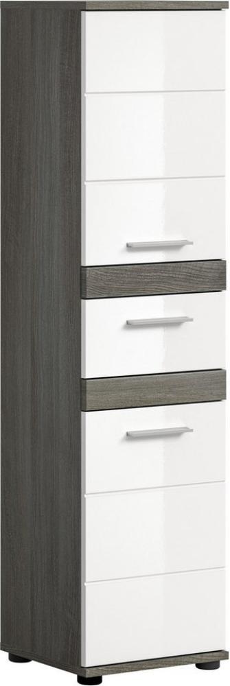 welltime Hochschrank Lucca, Höhe 137 cm, 2 Türen, 1 Schubkasten, 2 Einlegeböden Badschrank, Bad-Möbel, Badezimmer Bild 1