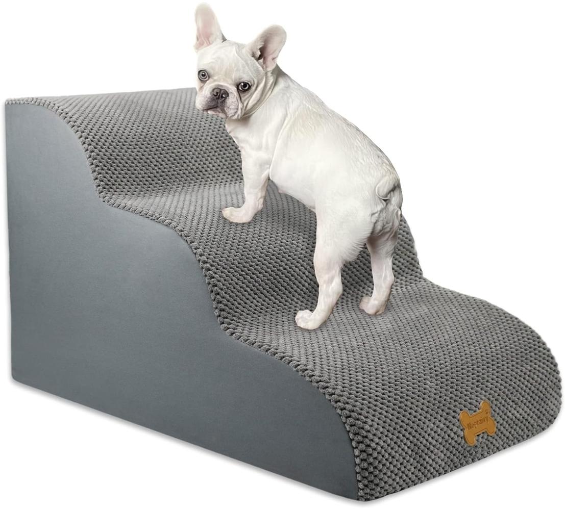 Hundetreppe für Kleine Hunde 3-Stufig Haustiertreppe Sofa Hochdichter Schwamm Bild 1