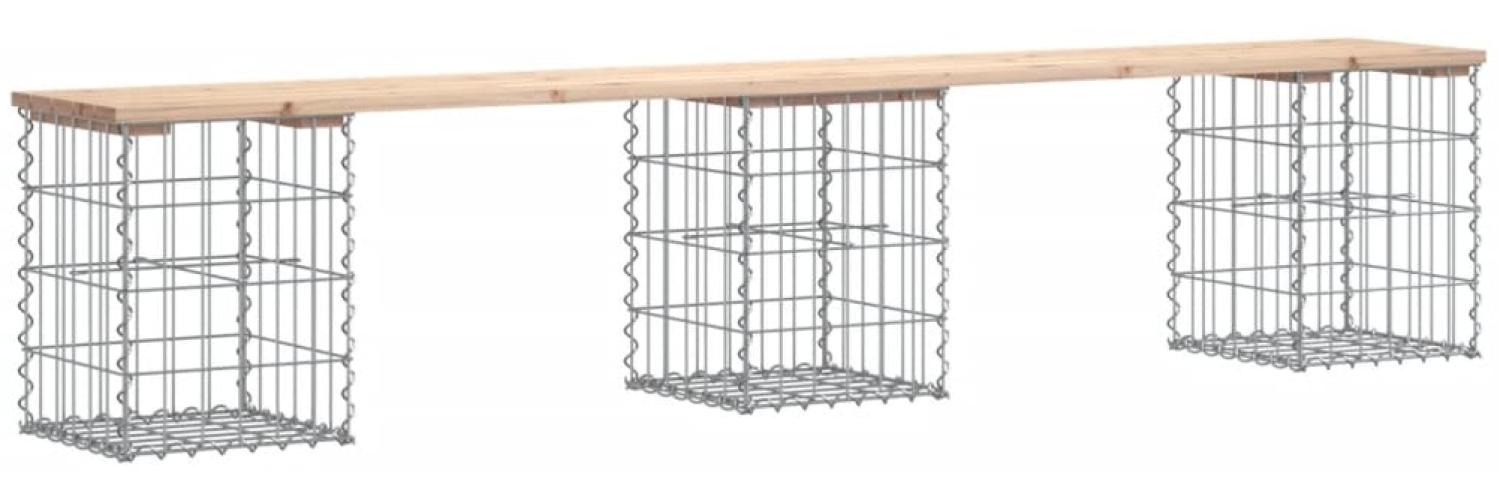vidaXL Gartenbank aus Gabionen 203x31x42 cm Massivholz Kiefer 834332 Bild 1
