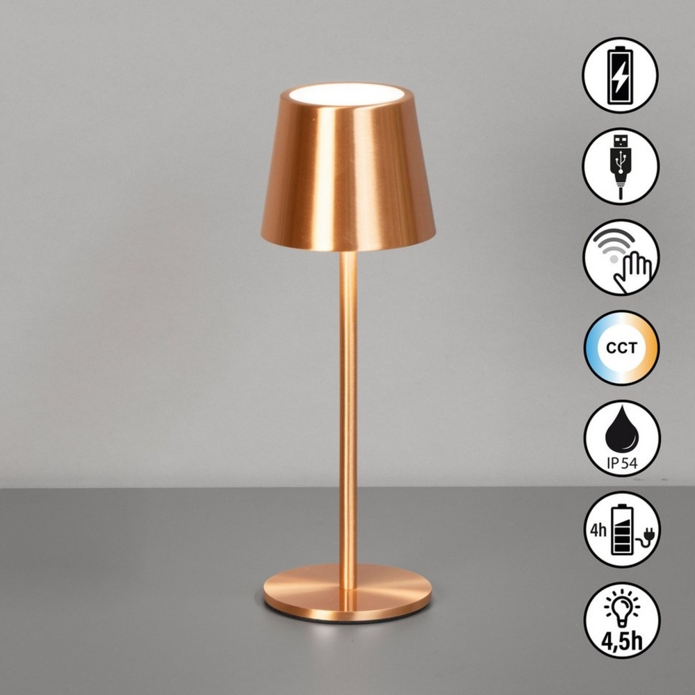 easy! BY FHL Außen-Tischleuchte Roxi, Dimmfunktion, Farbsteuerung, USB-Ladefunktion, LED fest integriert, Warmweiß, lange Leuchtdauer Bild 1