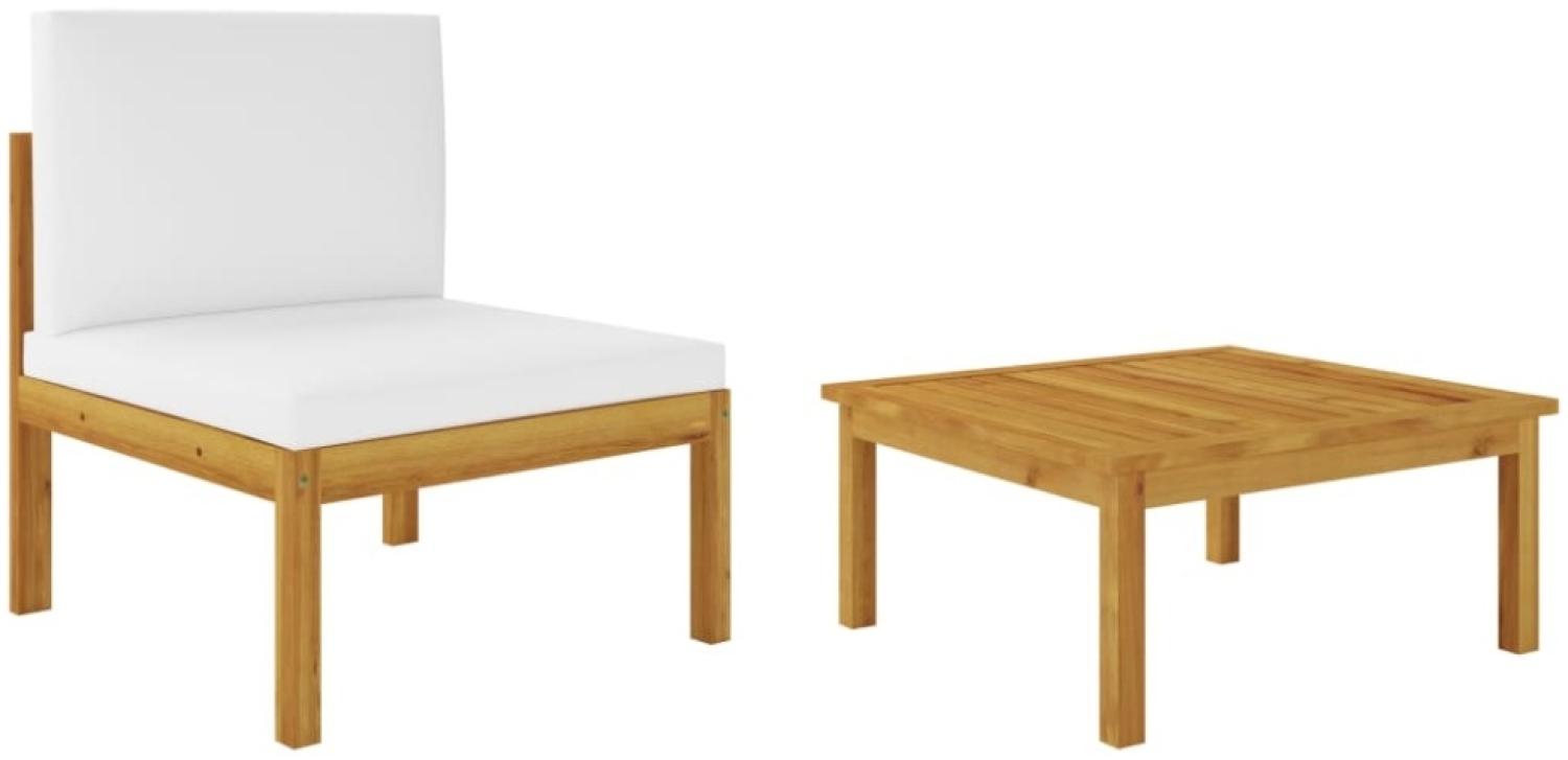 vidaXL 2-tlg. Garten-Lounge-Set mit Auflagen Massivholz Akazie 312427 Bild 1