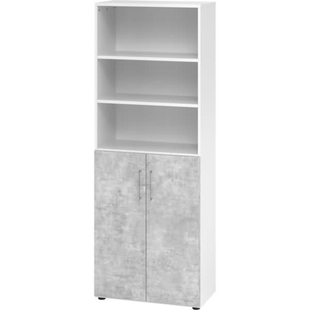 Schrank 6OH /3OH Türen BxTxH 80x42x215,6cm Griff BS Weiß/Be Bild 1